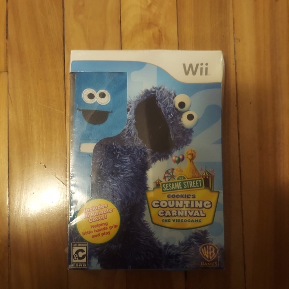 NIB Nintendo Wii Sesame Street Cookie's Counting Carnival+Remote Cover - Picture 2 of 3